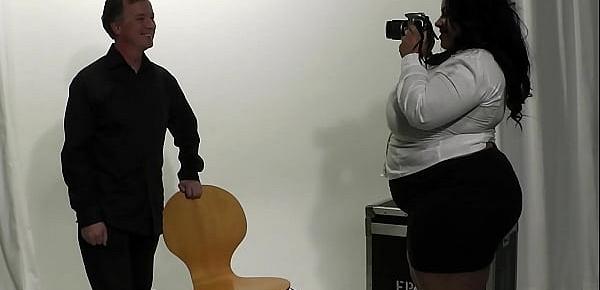 Husband cheats with busty ebony plumper